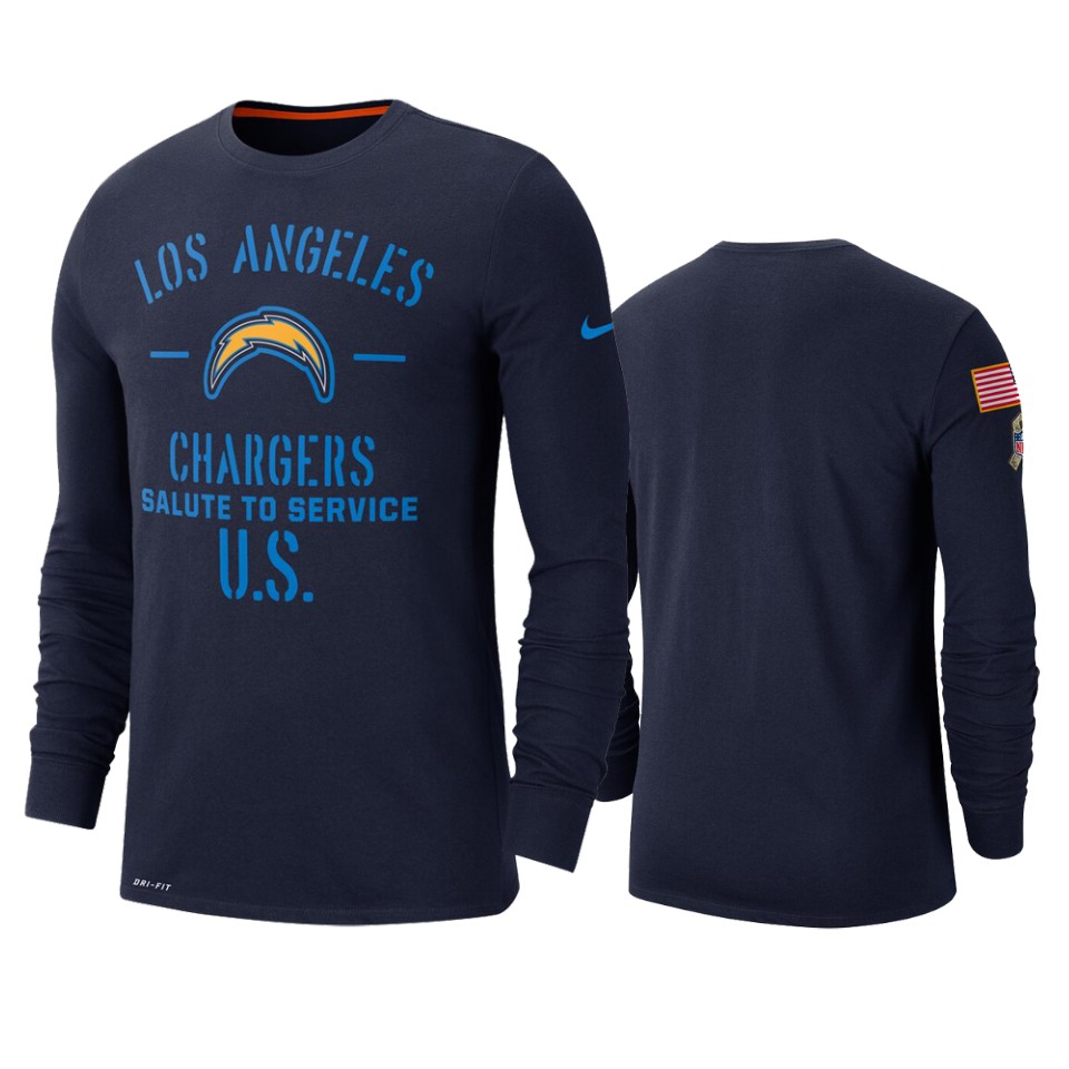 chargers navy 2019 salute to service sideline long sleeve t shirt