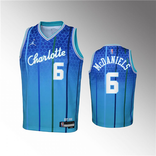 Charlotte Hornets Jalen McDaniels 2021-22 City Edition 75th Anniversary stitched Jersey #6