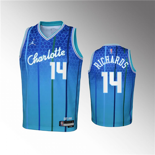 Charlotte Hornets Nick Richards 2021-22 City Edition 75th Anniversary stitched Jersey #14