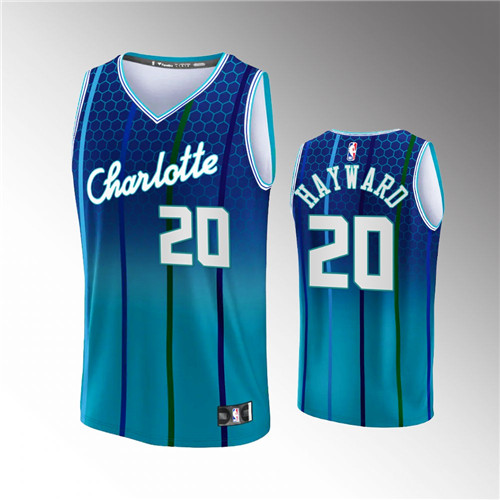 Charlotte Hornets Gordon Hayward 2021-22 Replica City Blue stitched Jersey #20