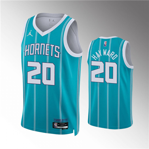 Charlotte Hornets Gordon Hayward 2021-22 75th Anniversary Diamond Icon Teal stitched Jersey #20