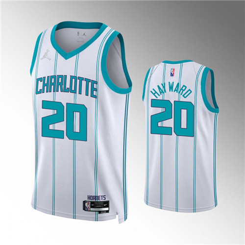 Charlotte Hornets Gordon Hayward 2021-22 75th Anniversary Association White stitched Jersey #20