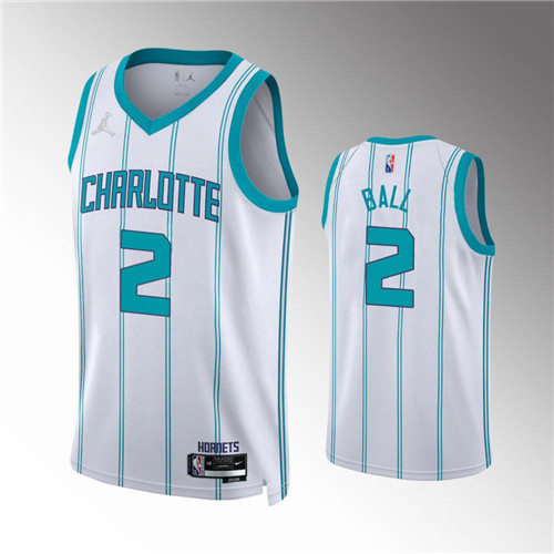 Charlotte Hornets LaMelo Ball 2021-22 75th Anniversary Association White stitched Jersey #2