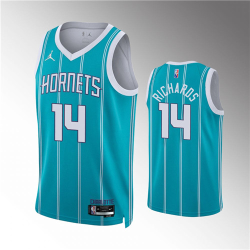 Charlotte Hornets Nick Richards 2021-22 75th Anniversary Diamond Icon Teal stitched Jersey #14