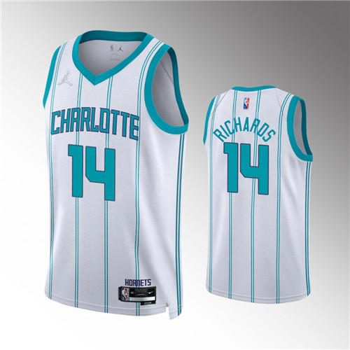 Charlotte Hornets Nick Richards 2021-22 75th Anniversary Association White stitched Jersey #14