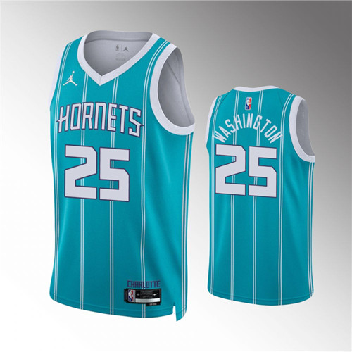 Charlotte Hornets P. J. Washington 2021-22 75th Anniversary Diamond Icon Teal stitched Jersey #25