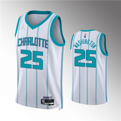 Charlotte Hornets P. J. Washington 2021-22 75th Anniversary Association White stitched Jersey #25