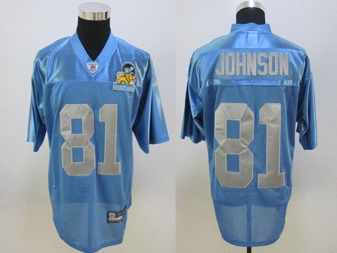 cheap nfl jerseys detroit lions #81 calvin johnson Light blue ( Detroit-Lions Patch)