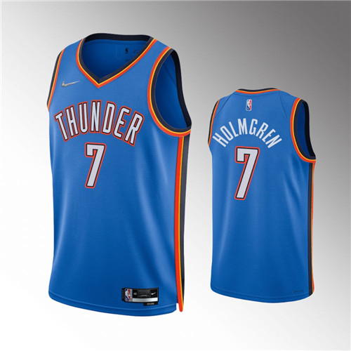 Oklahoma City Thunder Chet Holmgren Icon Edition 75th Diamond Blue Jersey #7
