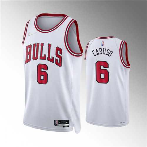 Chicago Bulls Alex Caruso 2021-22 75th Anniversary Diamond Association White stitched Jersey #6