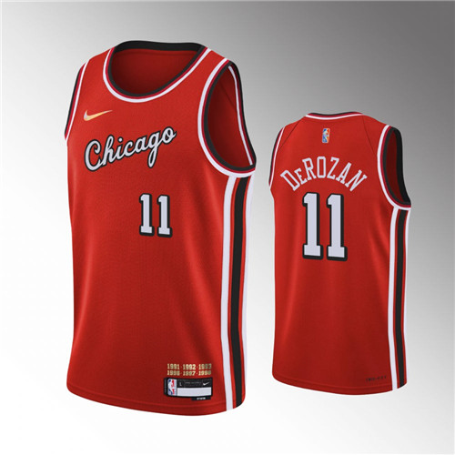 Chicago Bulls DeMar DeRozan 2021-22 75th Anniversary City Red stitched Jersey #11