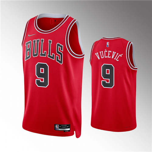Chicago Bulls Nikola Vucevic 2021-22 75th Anniversary Diamond Icon Red stitched Jersey #9