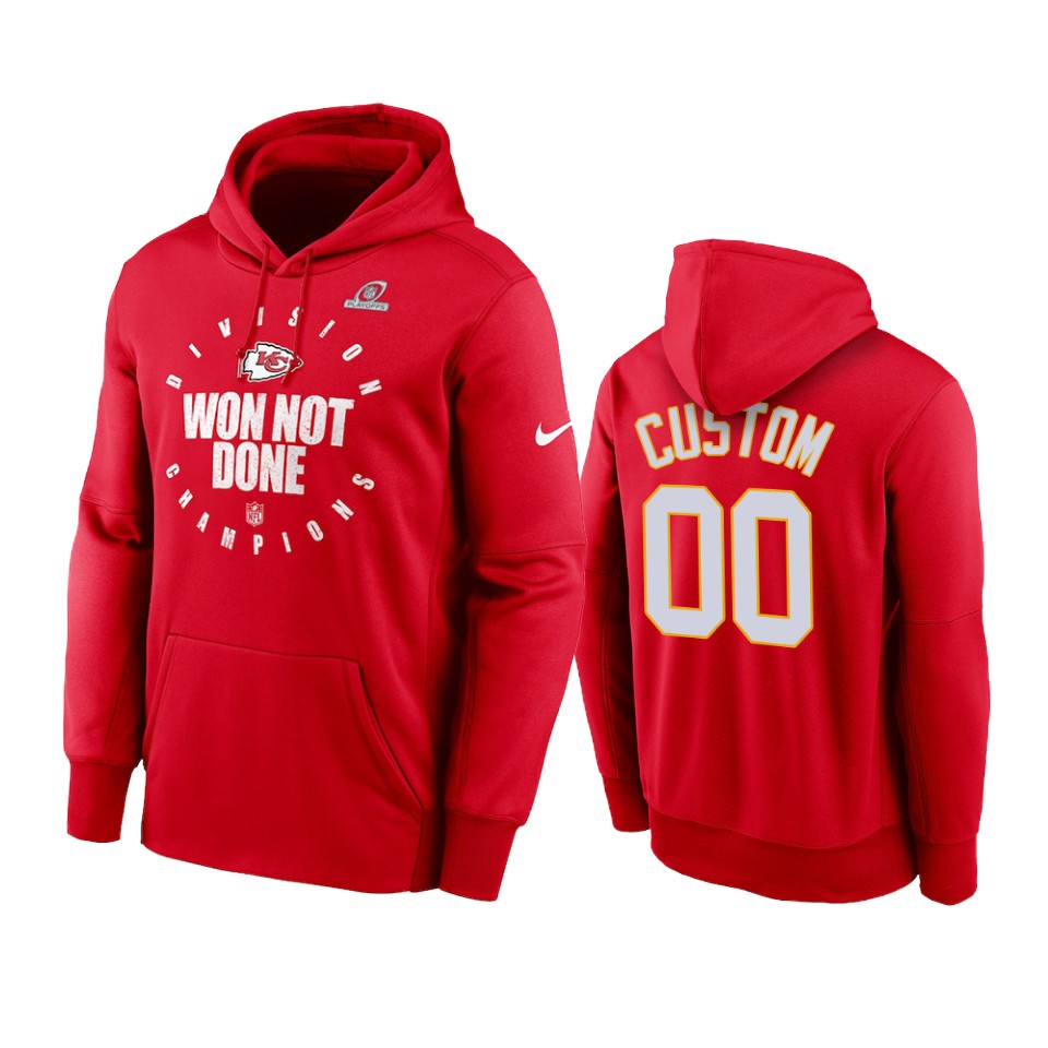 chiefs custom red 2020 afc west division champions hoodie