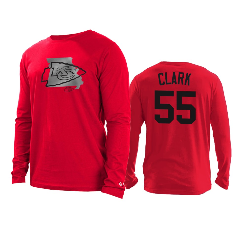 chiefs frank clark red state long sleeve t shirt
