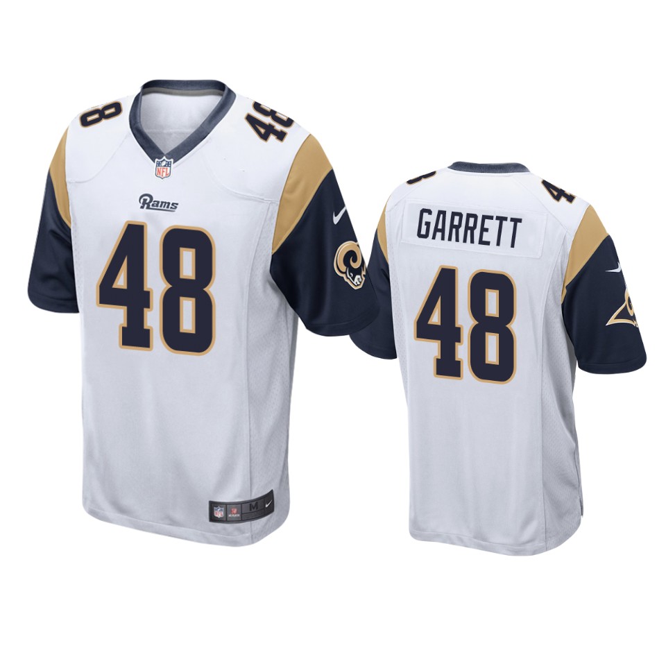chris garrett rams white game jersey
