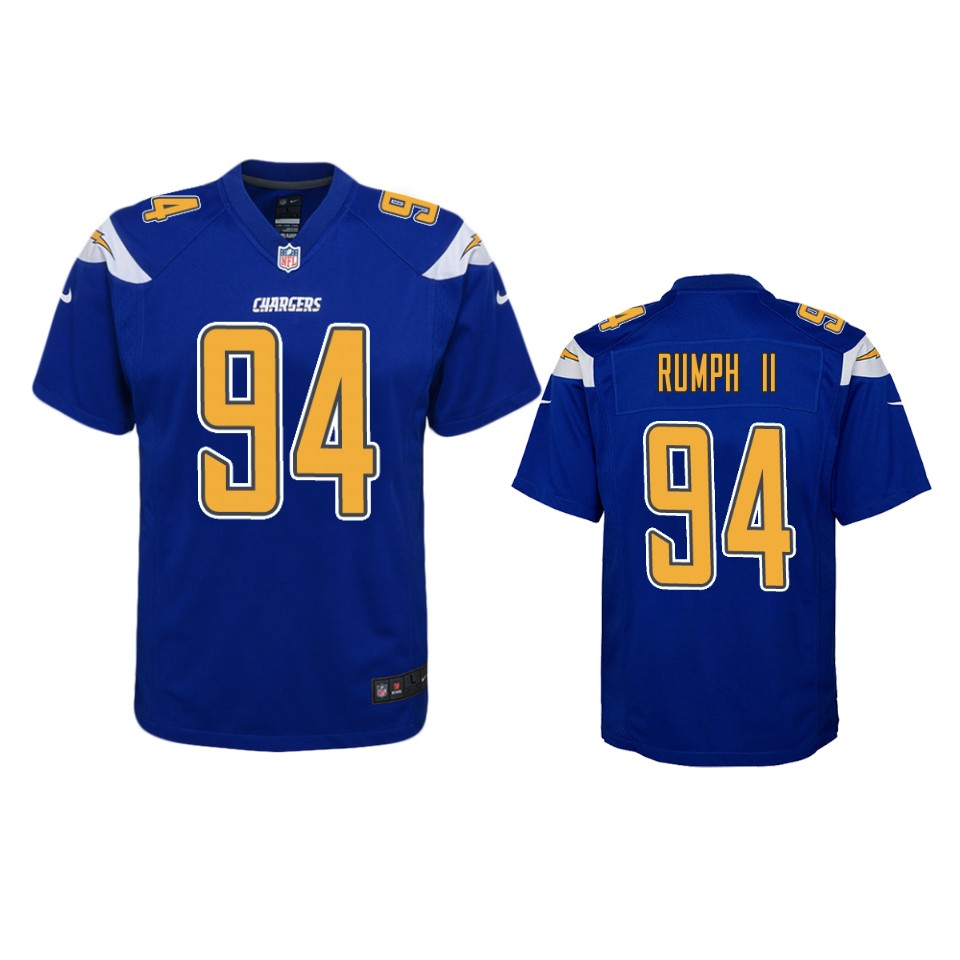 chris rumph ii chargers royal color rush game jersey