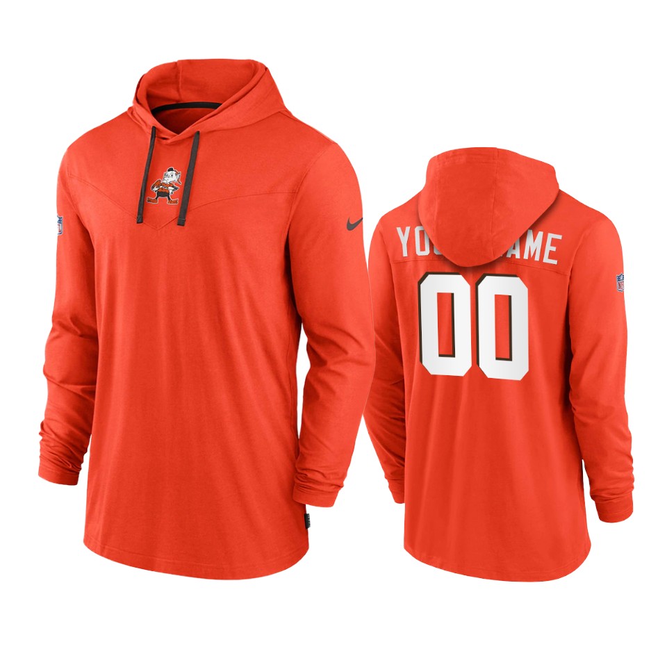 cleveland browns custom orange sideline performance hoodie tri blend t shirt