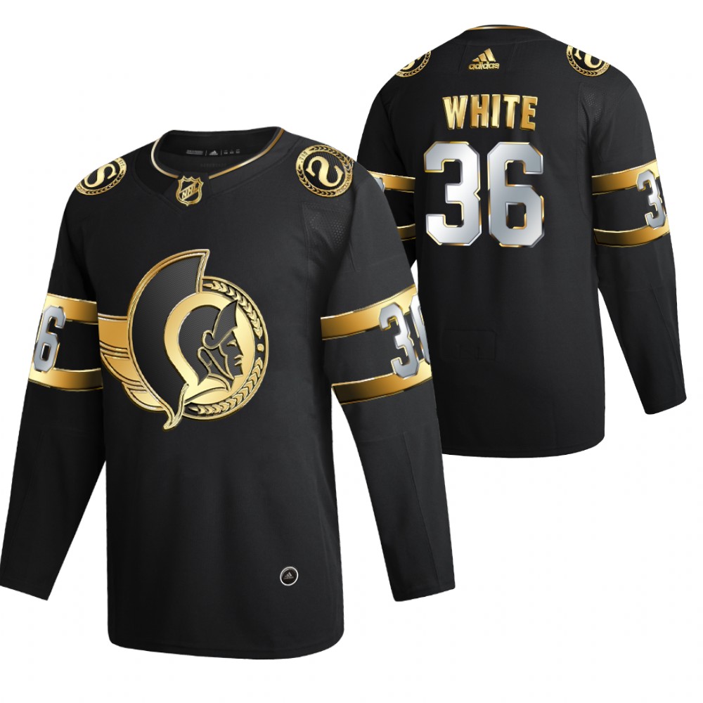 colin white Ottawa Senators Black 2021 Golden Authentic Jersey Limited Edition