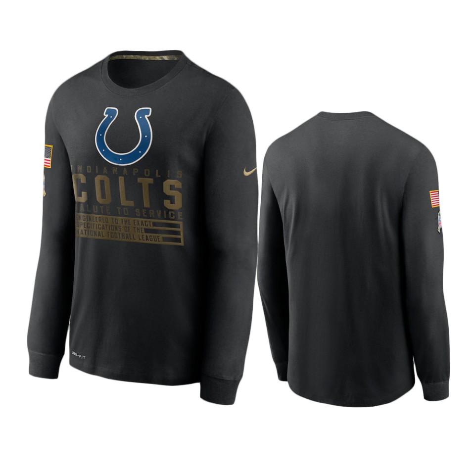 colts black 2020 salute to service sideline performance long sleeve t shirt