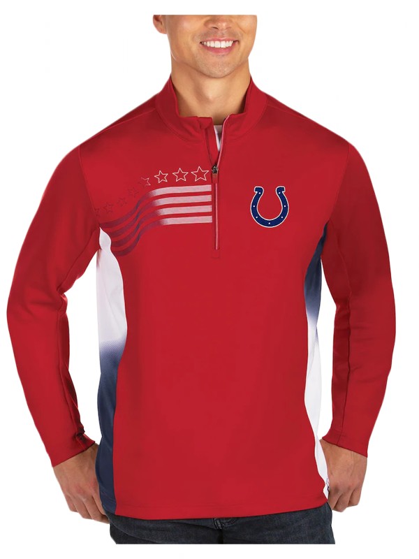 colts red white liberty quarter zip pullover jacket