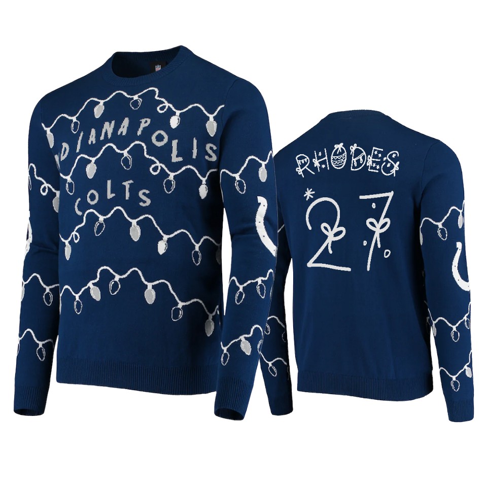 colts xavier rhodes royal ugly christmas gifts sweater