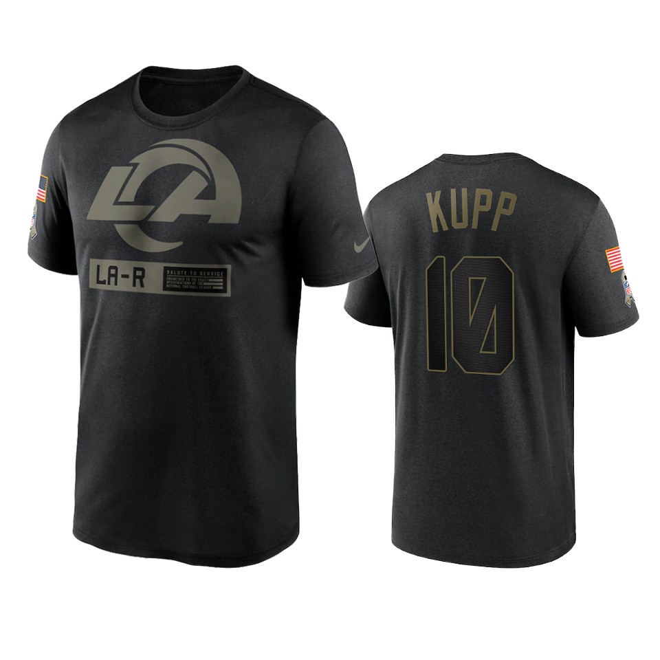 cooper kupp rams black 2020 salute to service team logo t shirt