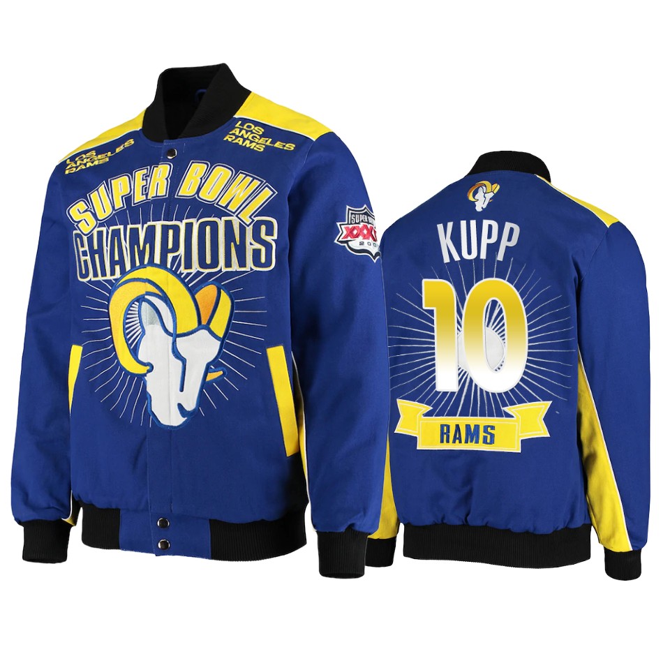 cooper kupp rams royal super bowl champions extreme triumph commemorative jacket