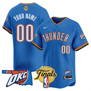 custom Men's Oklahoma City Thunder Baseball Jersey - Final Patch - All Stitched Icon 1