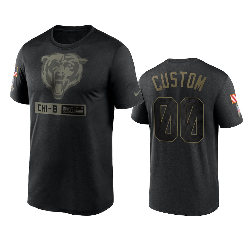 custom bears black 2020 salute to service team logo t shirt