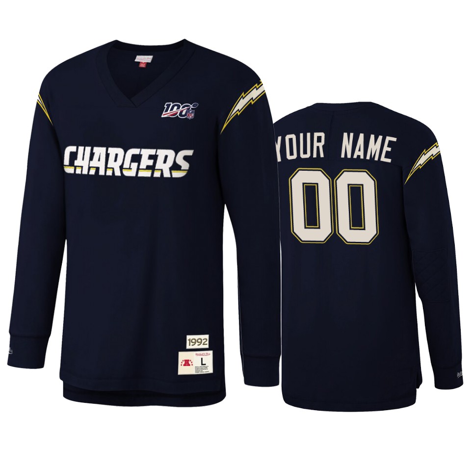 custom chargers navy nfl 100 long sleeve t shirt