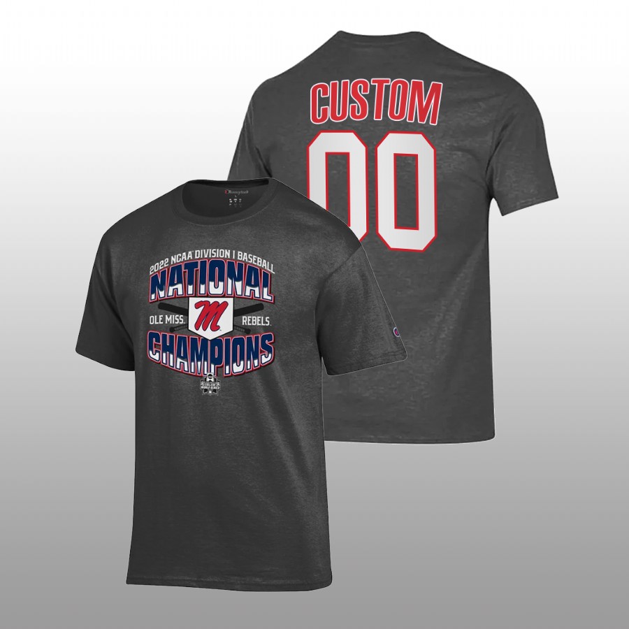 custom ole miss rebels charcoal 2022 college world series champions locker room tee