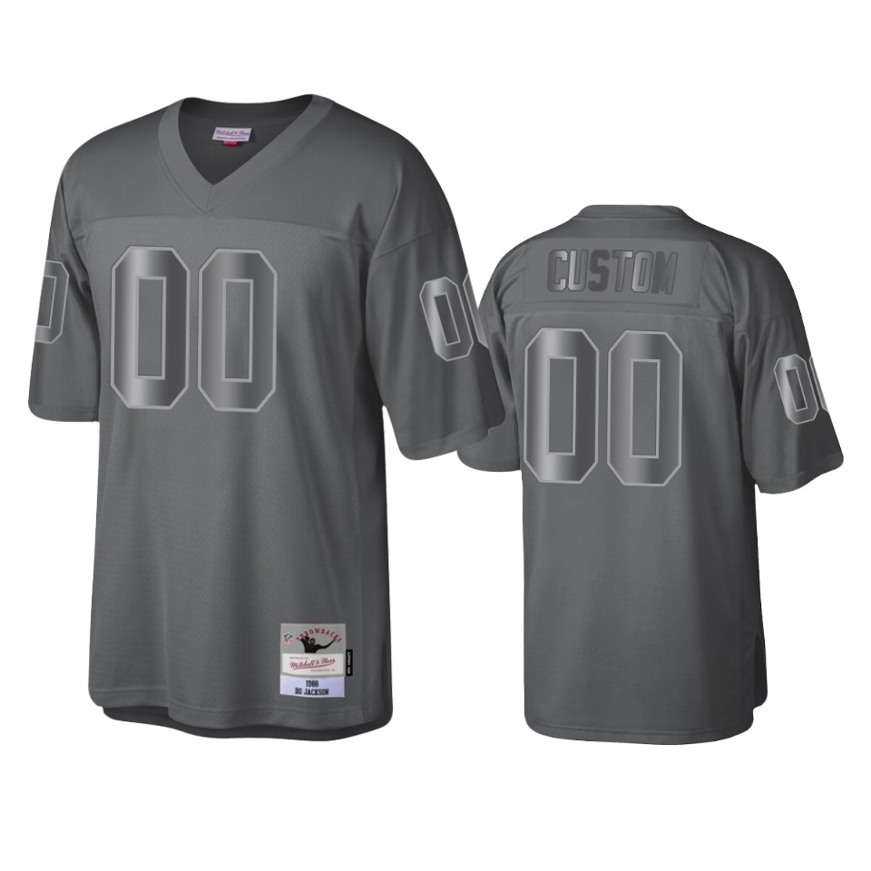 custom raiders charcoal throwback metal legacy jersey