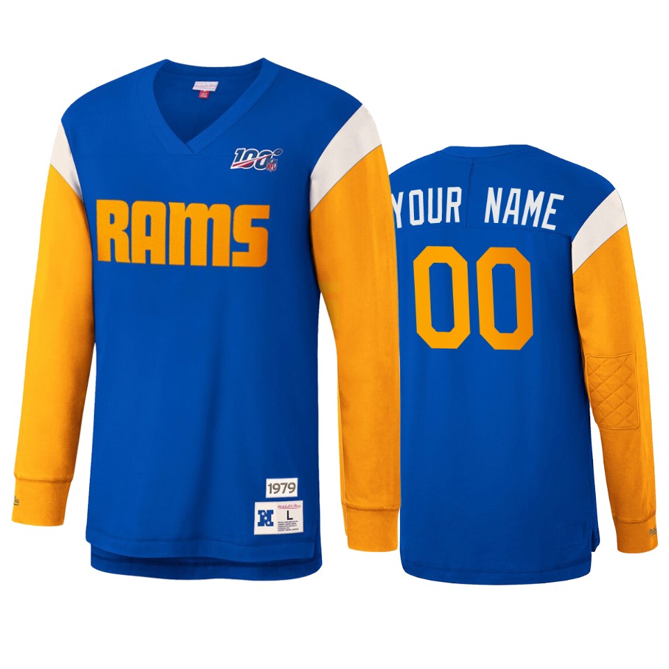 custom rams royal nfl 100 long sleeve t shirt