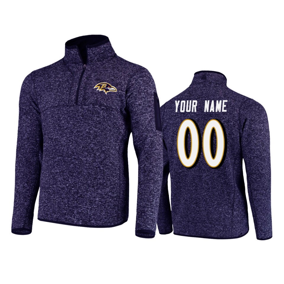 custom ravens heather purple fortune quarter zip jacket