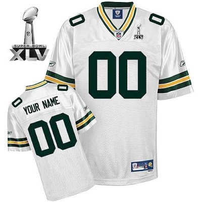 customized green bay packers jersey eqt white 2011 super bowl xlv football jerseys
