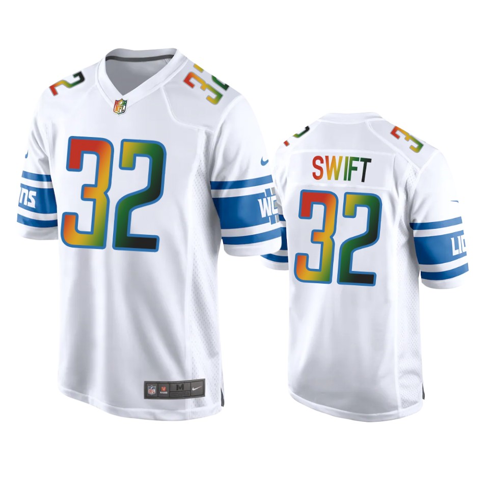 d'andre swift lions white juneteenth freedom day jersey