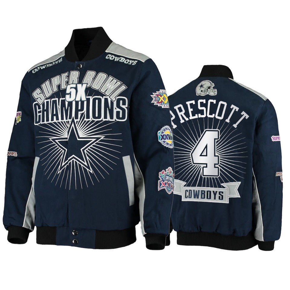 dak prescott cowboys navy super bowl champions extreme triumph commemorative jacket