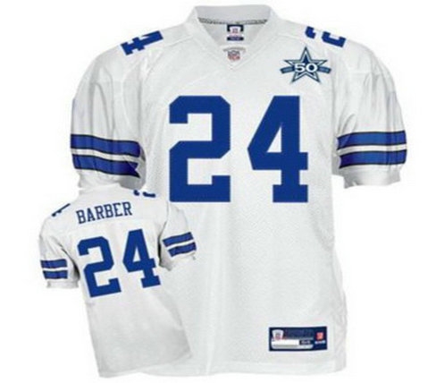 dallas cowboys 24 marion barber white team 50th anniversary patch embroidered