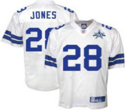 dallas cowboys 28 felix jones white team 50th anniversary patch embroidered