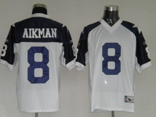 dallas cowboys 8 t.aikman white thanksgivings