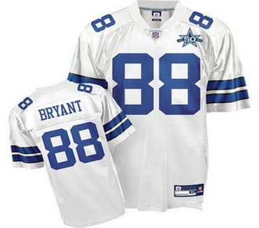dallas cowboys 88 dez bryant white team 50th anniversary patch embroidered