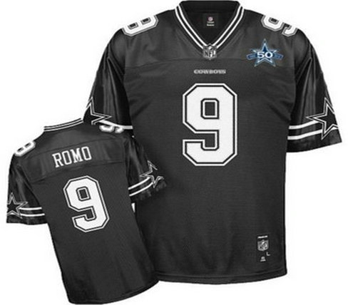dallas cowboys 9 tony romo black shadow team 50th anniversary patch embroidered