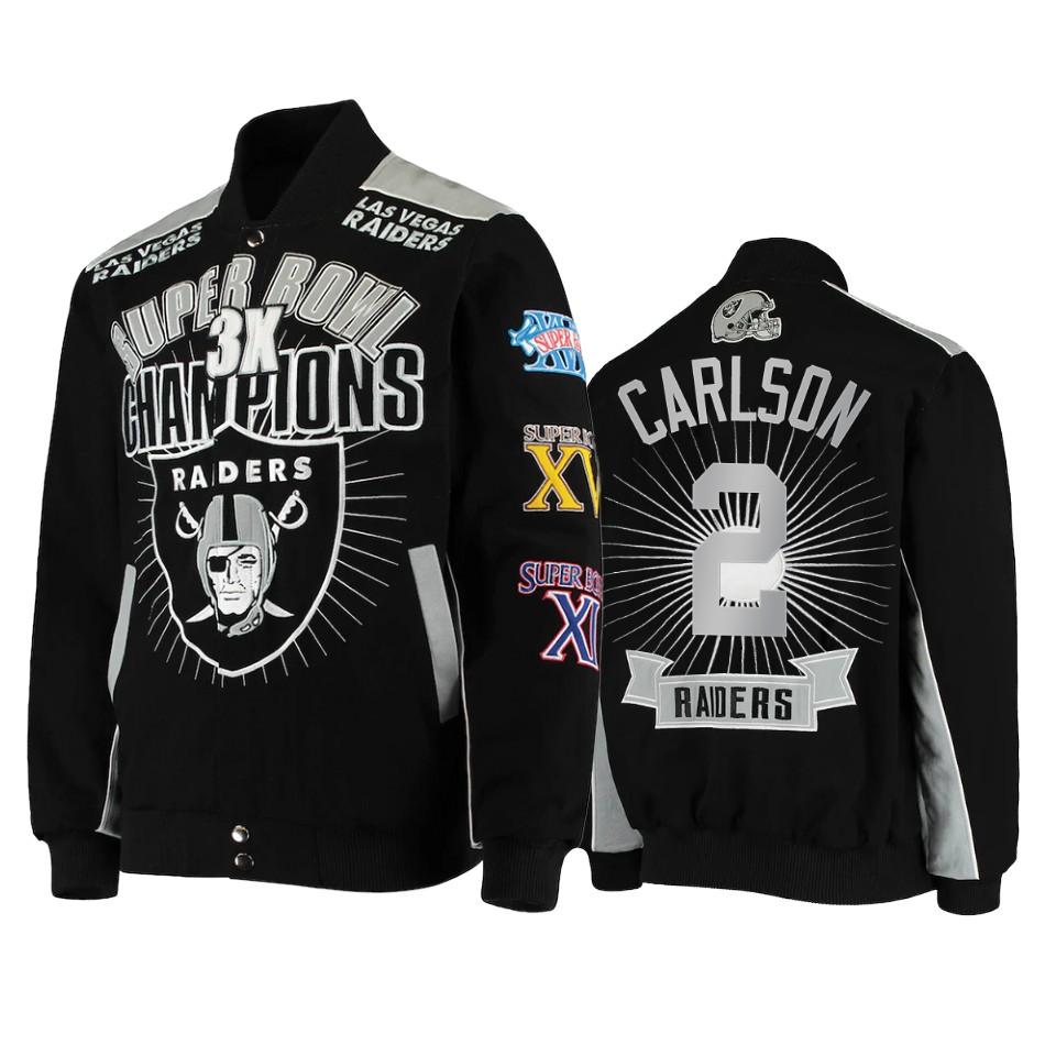 daniel carlson raiders navy super bowl champions extreme triumph commemorative jacket