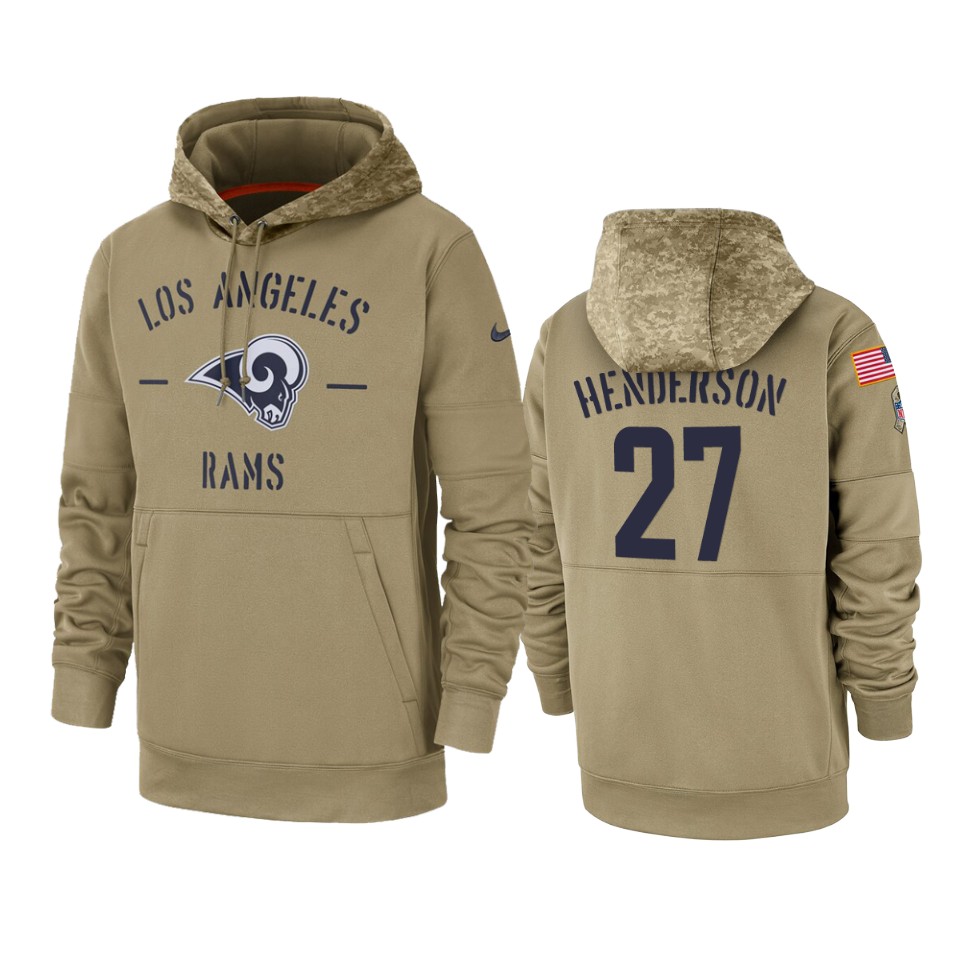 darrell henderson rams tan 2019 salute to service sideline therma hoodie
