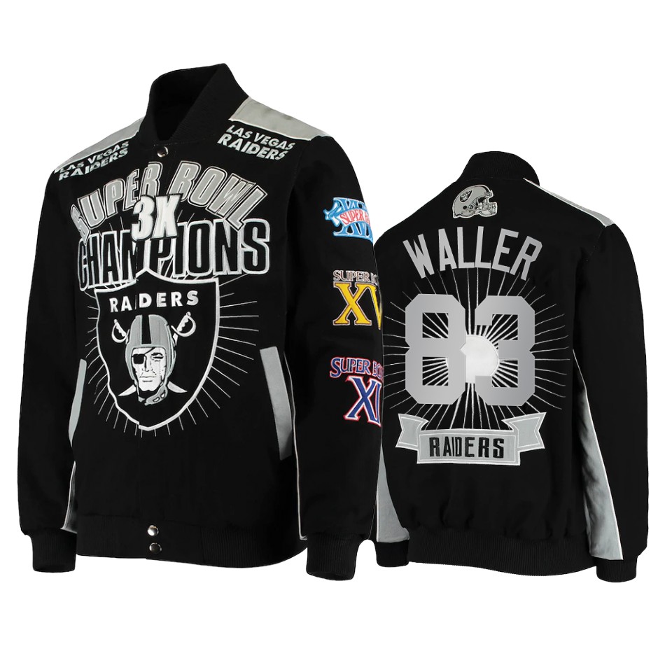 darren waller raiders navy super bowl champions extreme triumph commemorative jacket
