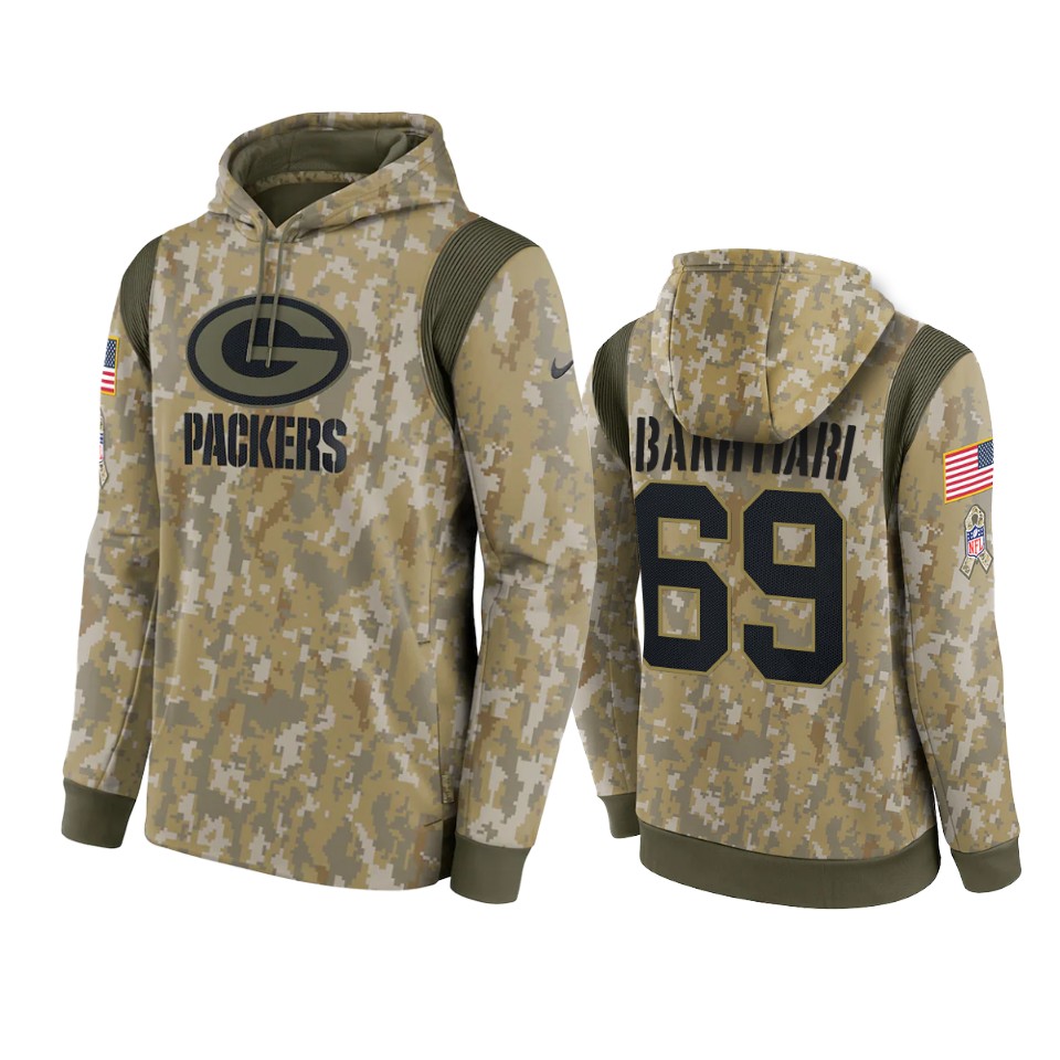 david bakhtiari packers camo 2021 salute to service therma hoodie