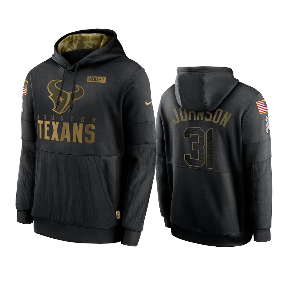 david johnson texans black 2020 salute to service sideline performance hoodie