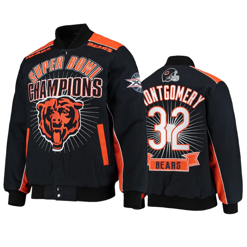 david montgomery bears navy super bowl champions commemorative jacket