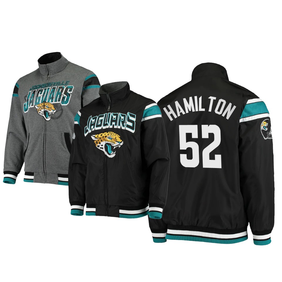 davon hamilton jaguars black charcoal offside reversible full zip jacket