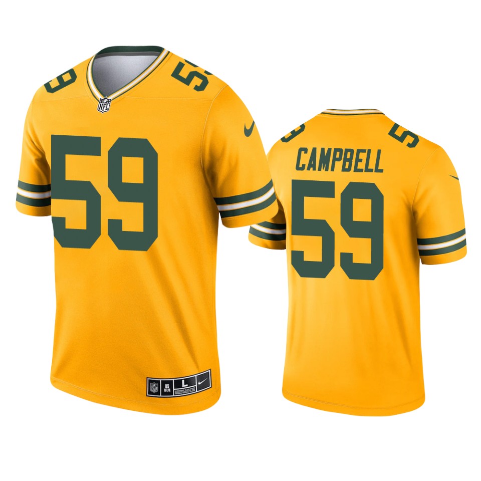 de'vondre campbell packers 2021 inverted legend gold jersey